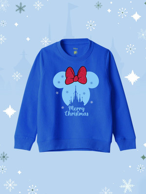 YK Disney Full Sleeve Graphic Print Girls Sweatshirt