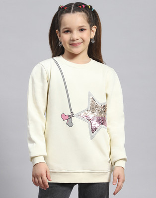 MONTE CARLO Full Sleeve Embellished Girls Sweatshirt