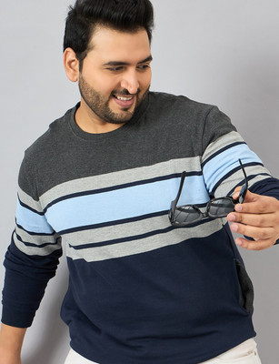 Austivo Full Sleeve Striped Men Sweatshirt