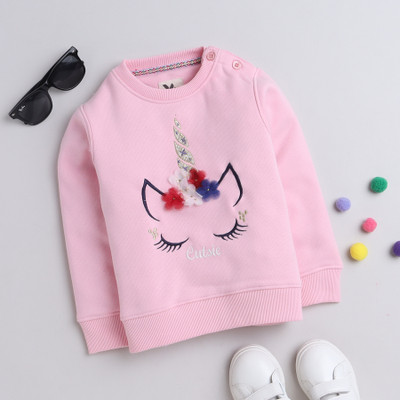 Yellow Apple Full Sleeve Printed Girls Sweatshirt
