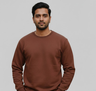 HEWAN Full Sleeve Solid Men Sweatshirt