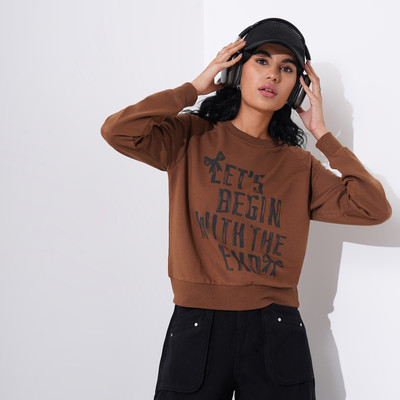 PEOPLE Full Sleeve Printed Women Sweatshirt