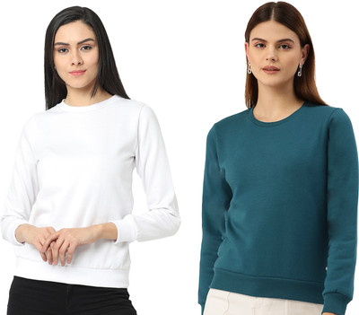 Datalact Full Sleeve Solid Women Sweatshirt
