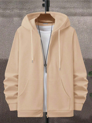 Jump Cuts Full Sleeve Solid Men Sweatshirt