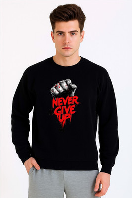 ONNEXO Full Sleeve Solid, Printed, Self Design, Graphic Print, Geometric Print Men Sweatshirt