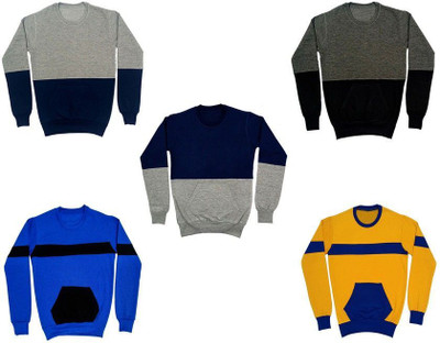 AE Trends Full Sleeve Color Block Boys Sweatshirt