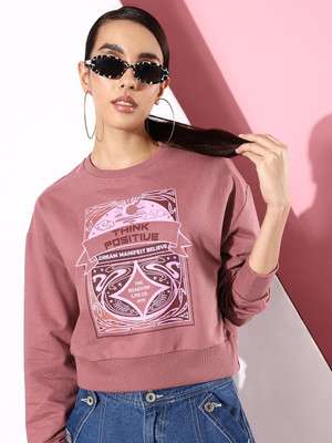Roadster Full Sleeve Printed Women Reversible Sweatshirt
