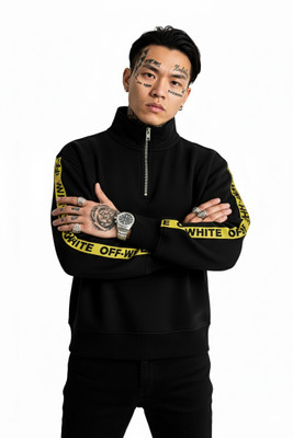 Crossbone Full Sleeve Striped Men Sweatshirt