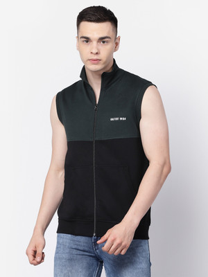 KALT Sleeveless Color Block Men Sweatshirt