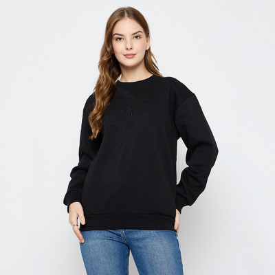 MADAME Full Sleeve Solid Women Sweatshirt