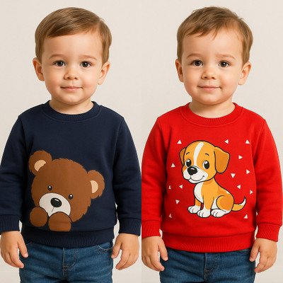 DOODEEKIDS Full Sleeve Printed Baby Boys & Baby Girls Sweatshirt