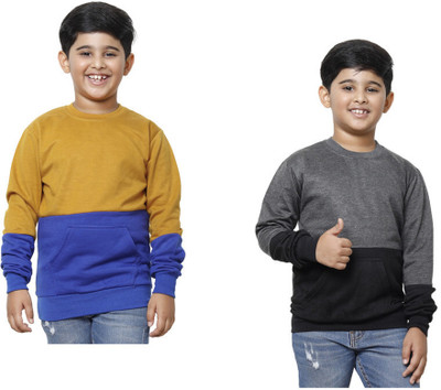 KAVYA Full Sleeve Color Block Boys Sweatshirt