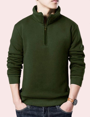 Lecowar Full Sleeve Solid Men Sweatshirt