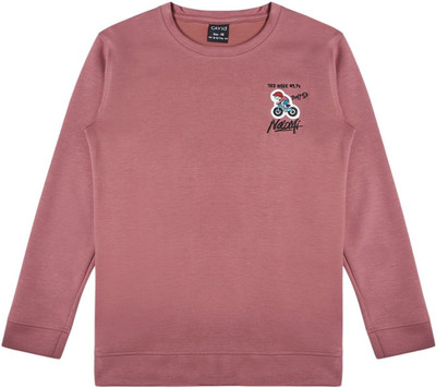 CAVIO Full Sleeve Solid, Embroidered Boys Sweatshirt