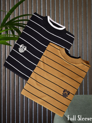Marc Laurent Full Sleeve Striped Men Sweatshirt