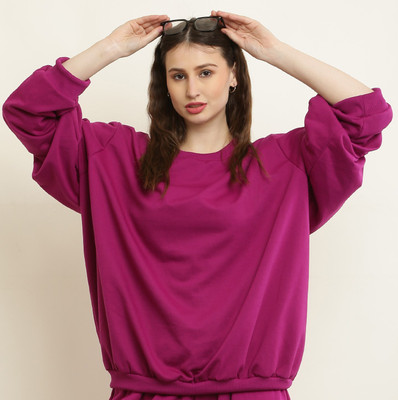 UNIVERSAL ACCESSE Full Sleeve Solid Women Sweatshirt