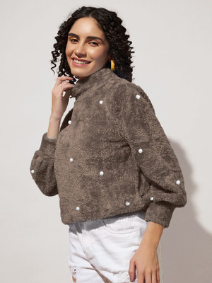 THE DRY STATE Full Sleeve Solid Women Sweatshirt