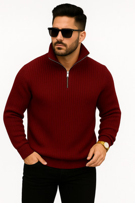 STARVY Full Sleeve Solid, Striped Men Sweatshirt
