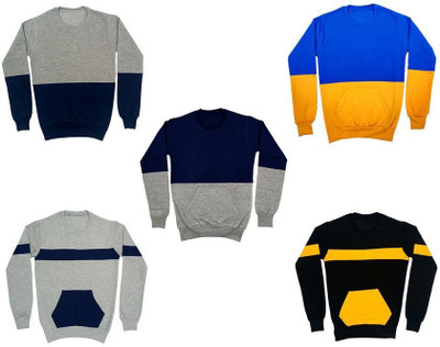 AE Trends Full Sleeve Color Block Boys Sweatshirt