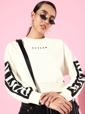 Roadster Full Sleeve Printed Women Reversible Sweatshirt