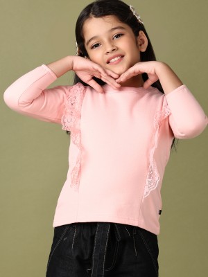 V-MART Full Sleeve Solid Girls Sweatshirt