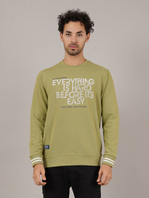 DAVNO Full Sleeve Self Design, Printed Men Sweatshirt
