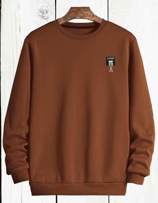 FASHLOOK Full Sleeve Solid Men Sweatshirt