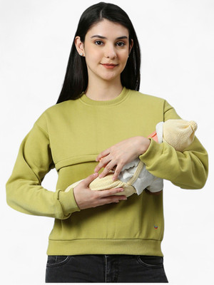 True Shape Full Sleeve Solid Women Sweatshirt