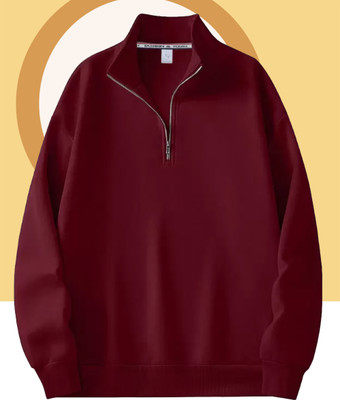 Christy World Full Sleeve Solid Men Sweatshirt