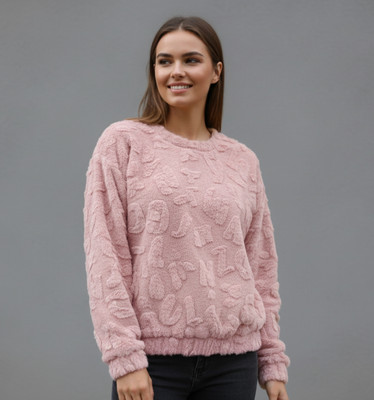 Wineberry Full Sleeve Self Design Women Sweatshirt