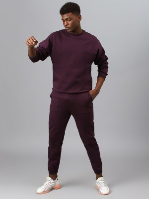 Fitkin Solid Men Track Suit