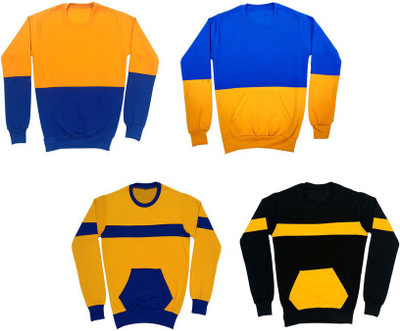 Indistar Full Sleeve Color Block Boys Sweatshirt