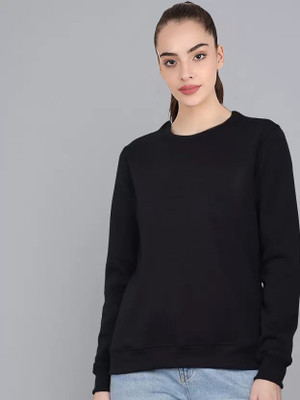 Dei Lusso Full Sleeve Solid Women Sweatshirt