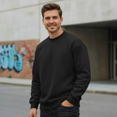 ADIXUS Full Sleeve Solid Men Sweatshirt