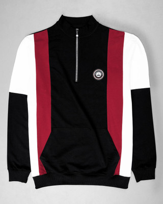 french crown Full Sleeve Color Block Men Sweatshirt