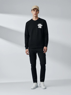 SCOTT FINCHER Full Sleeve Solid, Printed Men Sweatshirt
