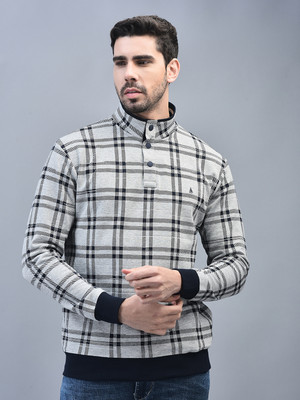 Canoe Full Sleeve Checkered Men Sweatshirt