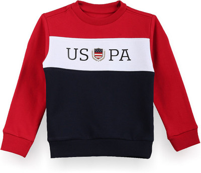 U.S. POLO ASSN. Full Sleeve Color Block Baby Boys Sweatshirt