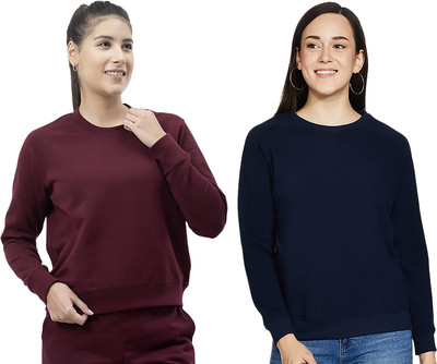 R Heaven Fashions Full Sleeve Solid Women Sweatshirt