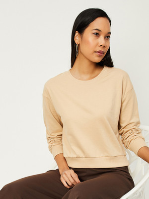 MAX Full Sleeve Solid Women Sweatshirt