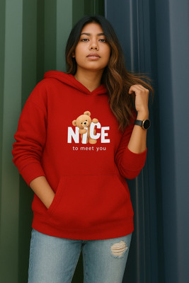 HouseOfCommon Self Design Round Neck Casual Women Red Sweater