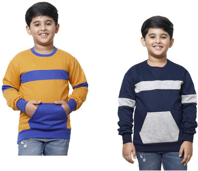 KAVYA Full Sleeve Color Block Boys Sweatshirt