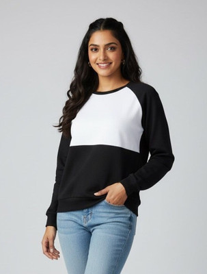 beauty maker Full Sleeve Color Block Women Sweatshirt
