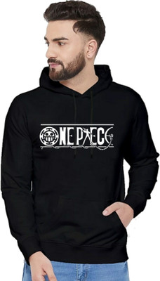 Joy nd Happinness Printed Hooded Neck Casual Men Black Sweater