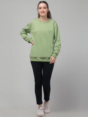 ADIXUS Full Sleeve Solid Women Sweatshirt