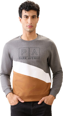 PARK AVENUE Full Sleeve Color Block Men Sweatshirt