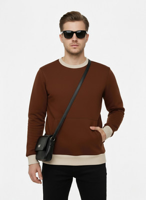IRHA Full Sleeve Solid Men Sweatshirt
