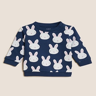 MARKS & SPENCER Full Sleeve Printed Baby Girls Sweatshirt