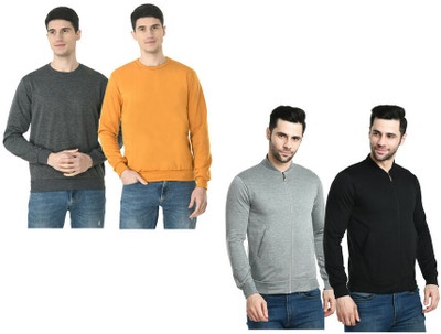 Indistar Full Sleeve Solid Men Sweatshirt