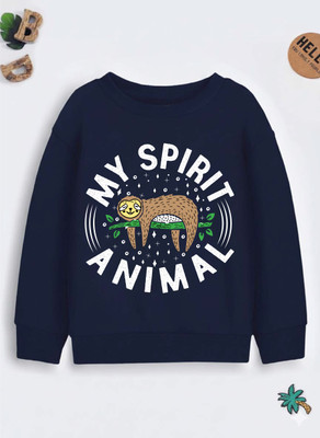 JONIMONI Full Sleeve Self Design Boys Reversible Sweatshirt